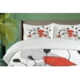 thumbnail image 4 of Ambesonne Floral Duvet Cover Sets, Hand Drawn Poppy Flowers, 2-King, Vermilion Black, 4 of 7
