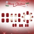 thumbnail image 6 of 24Pcs Christmas Nails Set Christmas Press on Nails Short Square Fake Nails Snowflake Nails Press On Christmas Tree False Nails Santa Claus Glue on Nail Glossy Stick on Nail for Women Decoration, 6 of 7