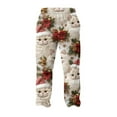 thumbnail image 6 of WTOBBY Mens Christmas Flannel Sleep Pants with Festive Print Pockets, Soft Fleece-Lined Lounge Pants for Holiday, Cozy Winter PJ Bottoms for Men,Light pink XL, 6 of 6