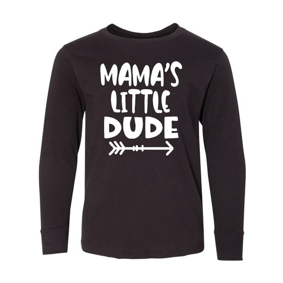 Inktastic Mama's Little Dude with Arrow Long Sleeve Youth T-Shirt