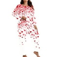 thumbnail image 5 of Tnhcen Valentine's Day Pajamas Women Plus Size 2 Piece Pajama Sets Heart Print Soft Cozy Sleepwear Large Size XL-5XL Women's Valentine Pajamas Set Soft Pajamas for Women, 5 of 5