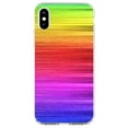 thumbnail image 1 of DistinctInk Clear Shockproof Hybrid Case for iPhone XR (6.1" Screen) - TPU Bumper, Acrylic Back, Tempered Glass Screen Protector - Rainbow Shimmering Lines, 1 of 5