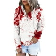 thumbnail image 1 of HKEJIAOI Halloween Hoodies for Femmes Manches Longues Col Rond Imprimé Graphique Moderne Halloween Célébration Esthétique Femmes Blanc-4, 1 of 6