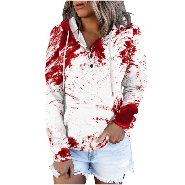 HKEJIAOI Halloween Hoodies for Femmes Manches Longues Col Rond Imprimé Graphique Moderne Halloween Célébration Esthétique Femmes Blanc-4