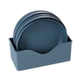 thumbnail image 3 of Set of 5 Plastic Plates With Holder Durable Shatterproof Deep Plates Solid  A, 3 of 7