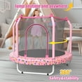 thumbnail image 5 of 55" Trampoline with Enclosure for Kids, SEGMART Indoor Outdoor Toddler Trampoline with Basketball, Indoor Outdoor Kids Trampoline with Basketball Hoop, Small Round Trampoline for Boys Girls, 5 of 8