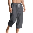 thumbnail image 6 of qolati Mens Carpi Shorts Casual Elastic Waist Drawstring 3/4 Pants Summer Beach Vacation Jogger Shorts with Pockets Dark Gray L, 6 of 10