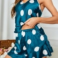 thumbnail image 6 of Diufon Womens 2pc Pjs Sets V Neck Sleeveless Tops Polka Dot Printed Elastic Waist Bow Shorts, 6 of 7