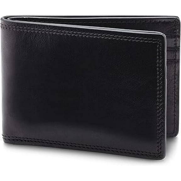 mokzer Men’s Wallet, Leather Slim Bifold Wallet, Black