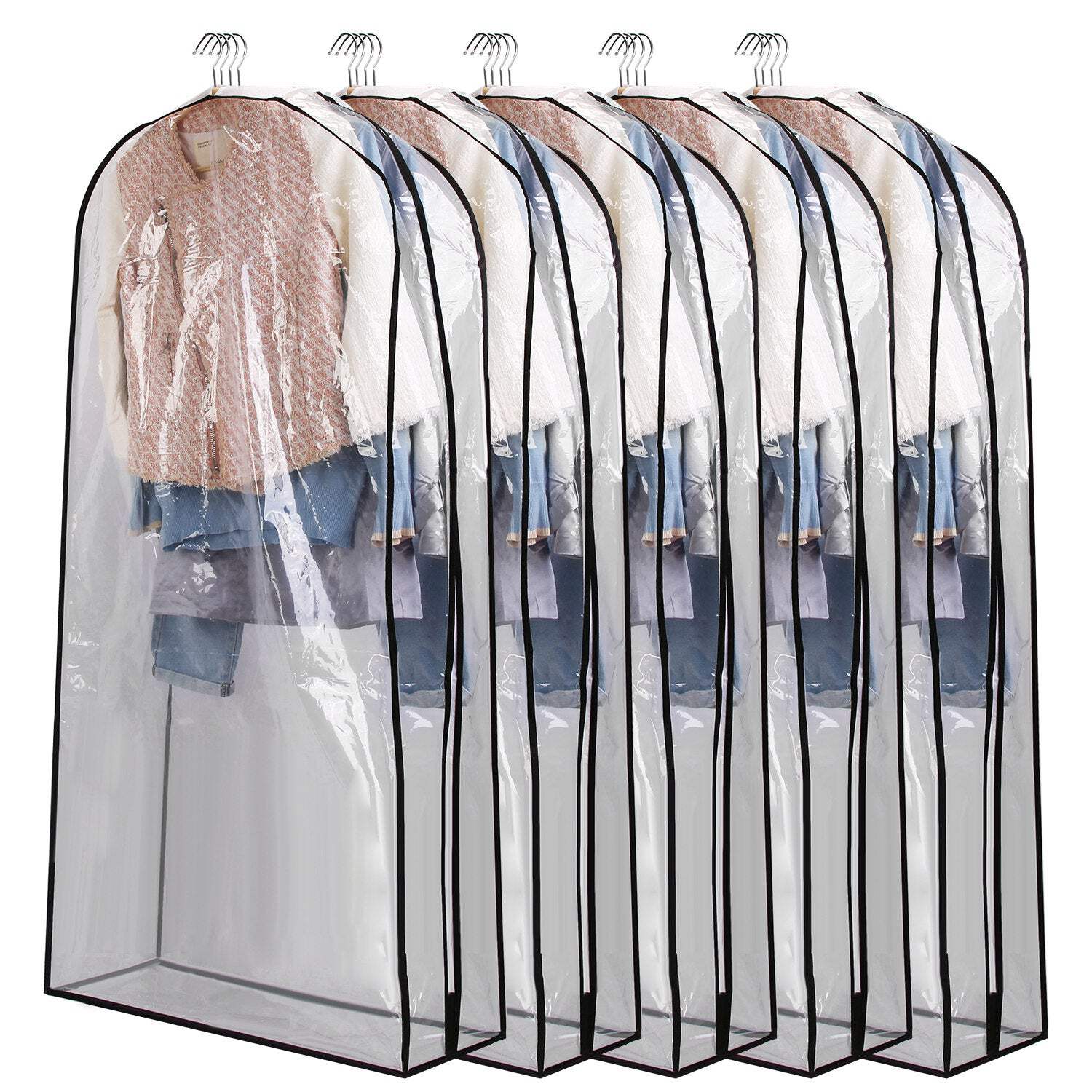 5 Pack 60In Garment Bag for Hanging Clothes