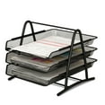 thumbnail image 1 of Desk File Tray Mesh Desk File Organizer Mesh Letter Tray Mesh Desk Paper Holder Office Desk Document Tray Mesh Bracket Paper Letter Shelf Holder Black Metal For Home Study School, 1 of 5