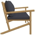 thumbnail image 2 of vidaXL Garden Bench with Dark Grey Cushions Bamboo, 2 of 4