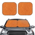 thumbnail image 2 of Wukai Orange Glitter Print Windshield Sun Shade, Car Front Window Shades Sunshade Cover Sun Visor Shield Block Automotive Interior Protector Blocks UV Rays-Medium, 2 of 6
