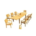 thumbnail image 1 of Grade-A Teak Dining Set: 8 Seater 9 Pc: 122" Caranas Rectangle Table And 8 Maldives Arm Chairs Outdoor Patio WholesaleTeak #51ML2909, 1 of 6
