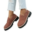 thumbnail image 6 of Gvdentm Women Sneakers Womens Loafers Shoes Platform Chunky Loafer Comfortable Slip On Work Office Business Casual Dress Shoes(Brown,6.5), 6 of 9