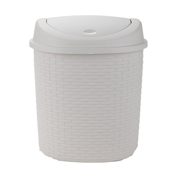 Mind Reader Rattan Trash Bin 21 Liter / 5.5 Gallon, Plastic Garbage Bin