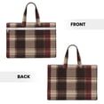 thumbnail image 4 of Handbag File Bag 15×10.6in Large Capacity Double Pocket Designed For Work Travel Travel Shopping Rosybrown Buffalo Plaid Check Tartan Scotland_1, 4 of 8