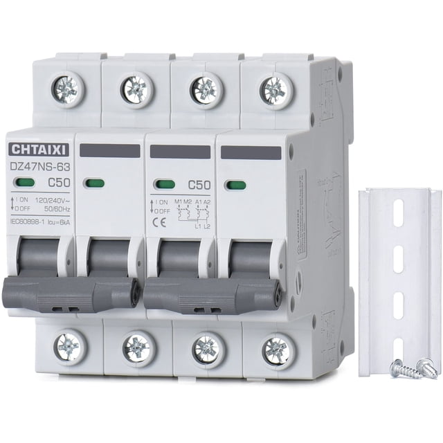 Interruptor de transferencia manual CHTAIXI 50A, 120 V/240 V AC, montaje en riel DIN