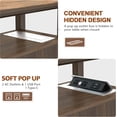 thumbnail image 5 of Wooden Narrow End Table with Flip Top Charging Station, 2 Drawers, Type-C & USB Port, Power Outlets, for Living Room & Bedroom, 5 of 7