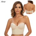 thumbnail image 2 of Sujetador bandeau convertible antideslizante de soporte completo para mujer, sujetador sin tirantes antideslizante con espalda baja, sujetador push up multiposición de línea larga, ropa interior, 2 of 4