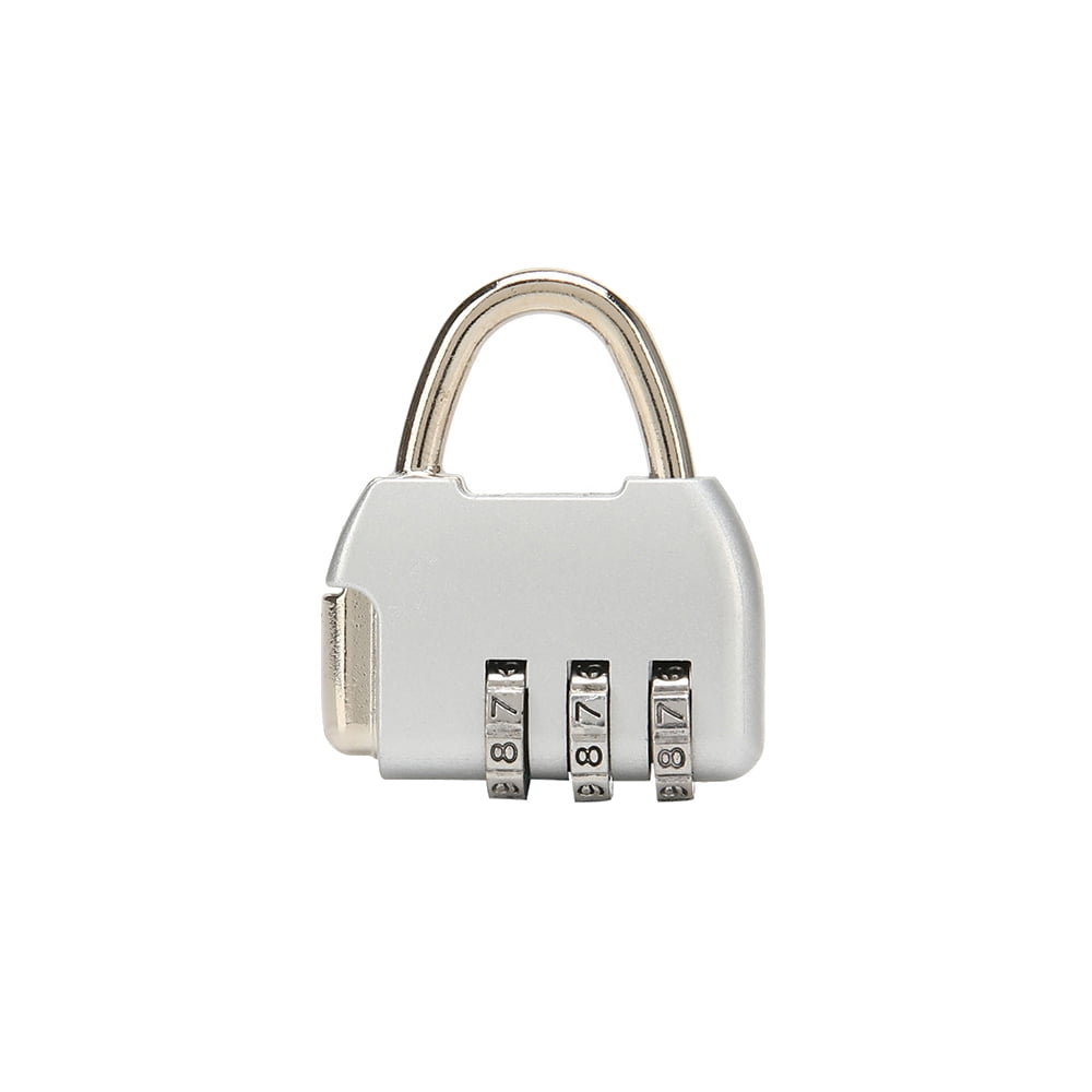TOP-MAX Mini Digit Combination Padlock Zinc Alloy Digital Padlock for Luggage Cases School Office Silver
