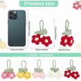 thumbnail image 2 of Colorful 5-Piece Crochet Puff Flower with Lanyard - Knitted 5-Petal Flower Pendant for Key Chain Mirror Bag Costume DIY Crafts, 2 of 6