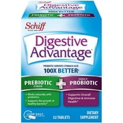 Digestive Advantage Prebiotic+Probiotic Capsules 32 ea (Pack of 4)