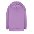 thumbnail image 5 of Women's Long Sleeve Oversized Pullover Sweatshirt Solid Color Hoodie with Pockets Fall Winter Clothes for Women (Purple M), 5 of 8
