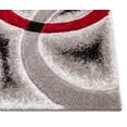 thumbnail image 3 of Well Woven Olly Red Geometric Stripes Thick Soft Plush 3D Textured Shag 2'3" x 7'3" Runner Rug, 3 of 8
