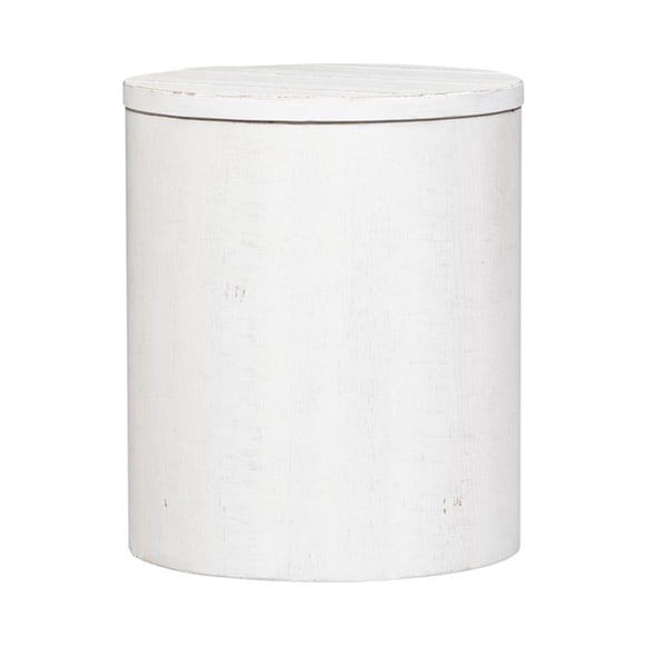 Liberty Furniture Modern Farmhouse White Drum End Table