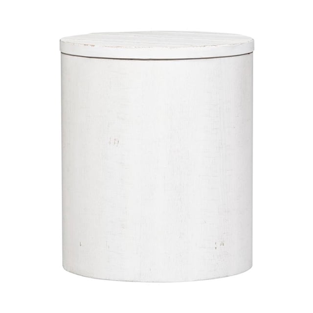 Liberty Furniture Modern Farmhouse White Drum End Table