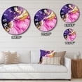 thumbnail image 4 of Designart "Strokes in Purple and Pink IV" Fractals Oversized Wall Clock, 4 of 5
