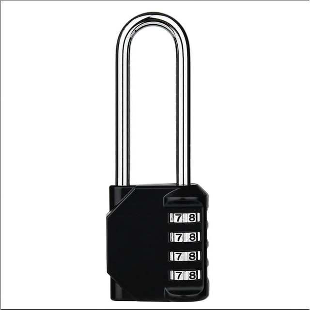 4 Digit Number Combination Pad Lock Long Shackle Padlock Outdoor Waterproof Lock Suitcase Luggage High Security Coded Lock