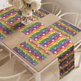 thumbnail image 2 of Ambesonne Hippie Table Runner & Placemats, Heart Peace, Placemat 4 pcs + Runner 16"x90", Multicolor, 2 of 2