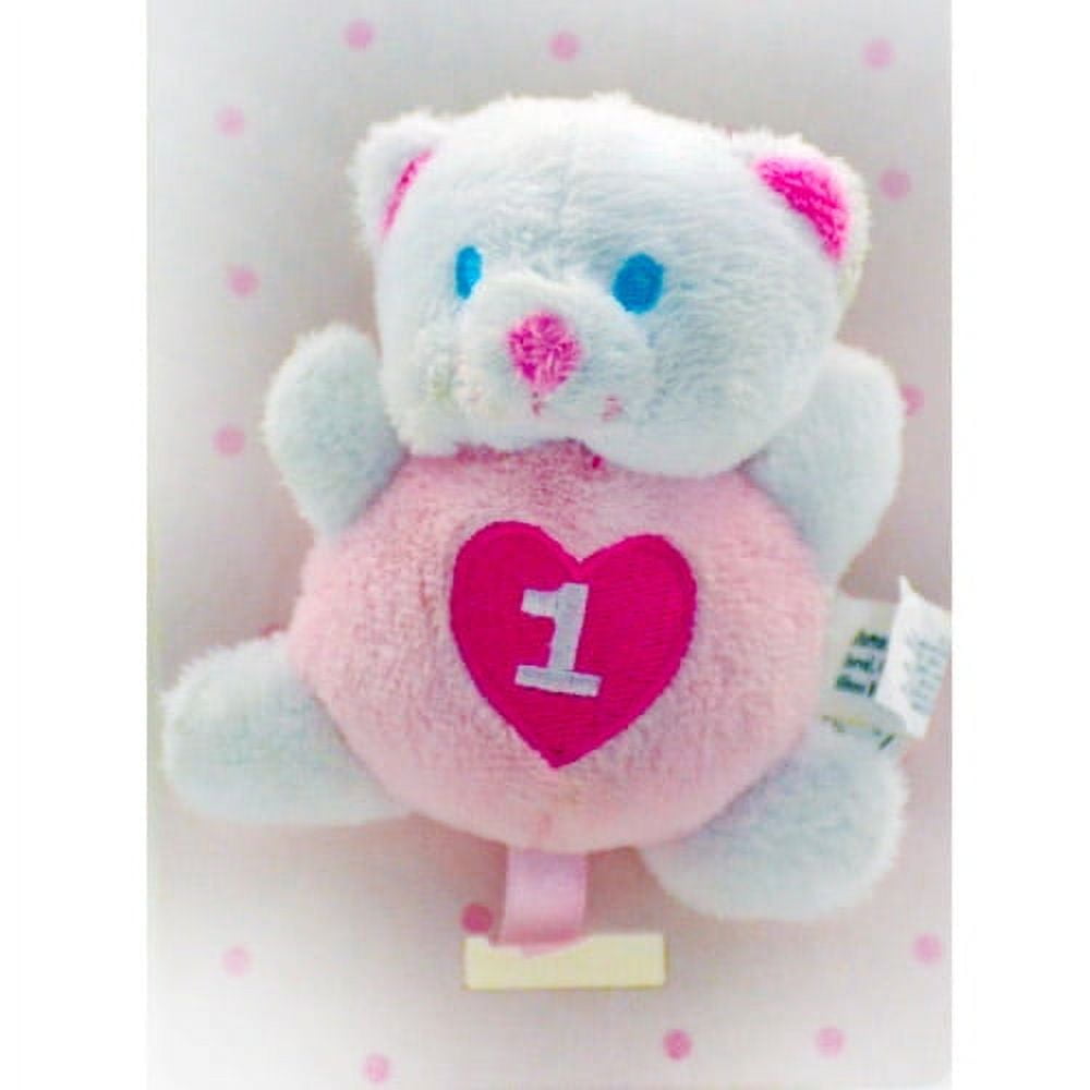 1st Birthday Pink Bear Pacifier Holder (1ct)