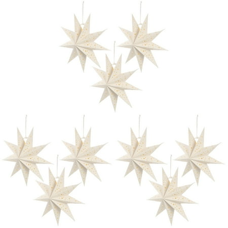 

Frcolor Star Christmas Lantern Paper Lampshade Window Lights 3D Cover Lamp Decorative Xmas Lampshade Pointed Decorations Ceiling