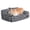 Black and White-24"L x 18"W x 10"Th, variant on Fluffy Dog Cat Bed Pet Couch Beds Plush Soft Warming Washable Puppy For Small Medium Dogs And Large Cats  Leopard 24" L X 18" W 10" Th