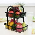 thumbnail image 4 of Cestas de Pan de Frutero de Metal de 2 Niveles para Cocina, Desmontables negro Macarena soporte de cesta de frutas, 4 of 8