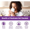 thumbnail image 4 of Om Mushroom Superfood Hot Chocolate Blend Mushroom Powder, Single Serve, 10 Count, Dutch Cocoa, 2g of Sugar, 25 Calories, Lion's Mane, Reishi, Chaga, Turkey Tail, Focus and Stress Support, 4 of 9