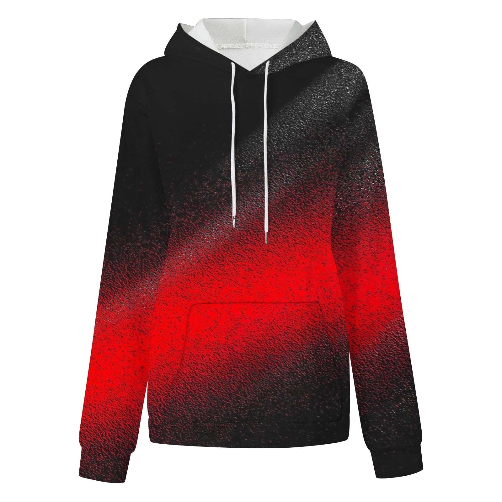 Yotami Women's Plus Size Hoodies Fall Fashion Oversized Sweatshirts for Teen Drawstring Gradient Print Trendy Casual Pullover with Pocket
