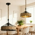 thumbnail image 4 of Rattan Hanging Lamp Pendant Lights Kitchen Island, Farmhouse Pendant Lighting with Hand Woven Wicker Shade, Boho Chandelier Light Fixtures Ceiling Hanging for Dining Room Bedroom Foyer Hallway, 4 of 6