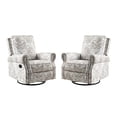 thumbnail image 5 of Tina's Home Upholstery 360° Swivel Recliner Set of 2, Nursery Chair with Nailhead Trim & Metal Base for Living Room & Nursery Comfort Beige, 5 of 10