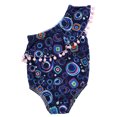 thumbnail image 1 of Coofit Maillot de Bain une Pièce à Pompons, Design Boule, Maillot de Plage pour Enfants, 1 of 10