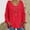 Red, variant on Babysbule Sweaters for Women Women's Casual Hollow Out Solid Color Line V-Neck Long Sleeve Sweater Tops Blouse