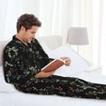 thumbnail image 4 of Mens Pajamas Set, tree vine Button Down Long Sleeve Loungewear Sleepwear Pjs sets for Men, 4 of 5