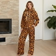 thumbnail image 4 of Uorisanigo Brown Leopard Mock Neck Sweatshirt with Wide Leg Sweatpants Matching Set Lounge Sets for Women Tracksuit 2 Piece Fall Outfits Drawstring Activewear Oversized Jogging Suit, 4 of 8