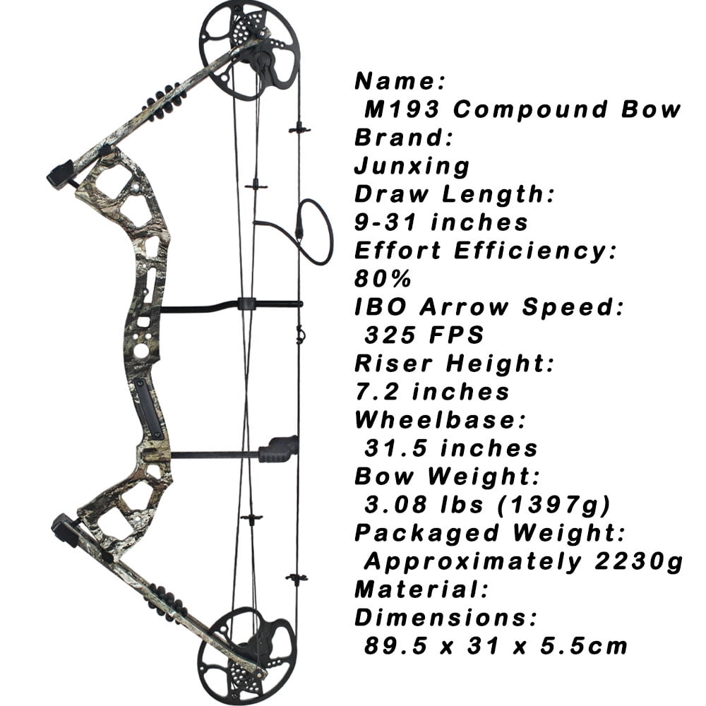 Junxing M193 Compound Bow Kit 325FPS with Arrows