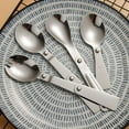 thumbnail image 6 of 304 Stainless Steel Creative Tableware Outdoor Portable Three-Fold Spoon Fork, 6 of 8