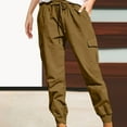 thumbnail image 2 of Bovemsi Cargo Pants Women Fashion Solid Color Overalls Pocket Trousers Casual Travel Pants, 2 of 9