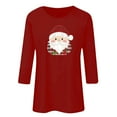 thumbnail image 4 of HOMBOM Womens Shirts Christmas Cute Outfits Red Santa Xmas Blouse for Female Crewneck, 4 of 4